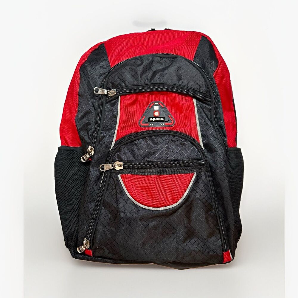 apacs Hiking Backpack Red/Black 15L Medium Zip, 5 Pockets, Padded Straps